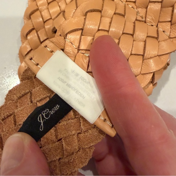 J.Crew Genuine Leather Woven Wide Belt size Medium / Large - Picture 4 of 6